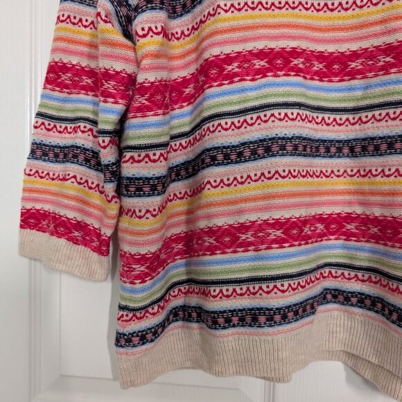 Talbots Fair Isle Sweater Womens Petite Size 2X Beige Colorful Lambswool Blend - Picture 3 of 12